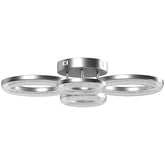 Kozy - LED Ceiling Light, Modern 4 Rings Ceiling Lamp with Wall Switch Control, 40W 4350lm Flush Mount Ceiling Light with 3500K/4500K/6000K Colour Temperatures for Living Room, Bedroom, Silver Tone