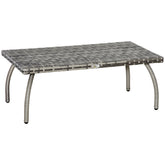 Kozy PE Wicker Rattan Garden Coffee Table - Mixed Grey
