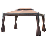 Outsunny Waterproof 3 x 4m Garden Metal Gazebo Marquee Patio Party Tent Canopy Shelter with Sidewalls Pavilion New | Aosom UK