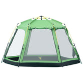 Kozy 6 Person Pop Up Camping Tent, 2-Tier Design Backpacking Tent with 4 Windows 2 Doors Portable Carry Bag for Fishing Hiking, Green