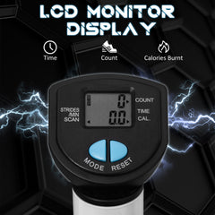 Kozy Twister Stepper, Step Machine with Adjustable Resistance, LCD Screen - Blue