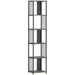Kozy - 5-Tier Bookshelf with Steel Frame - Grey