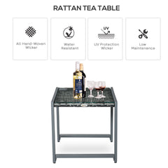 Kozy Rattan End Table Side Coffee Desk Outdoor Patio Wicker Sofa Chat Garden Furniture