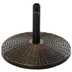 Outsunny Patio Parasol Base: Weighted 25kg Stand for Outdoor Umbrellas, Weather-Resistant, Jet Black | Aosom UK