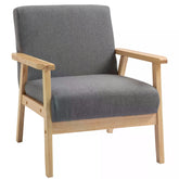 Kozy Minimalistic Wooden Frame Accent Chair, with Padded Seat