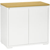 HOMCOM Stylish Storage: Kitchen Sideboard Cabinet with Double Doors & Adjustable Shelf, White Entryway Elegance | Aosom UK
