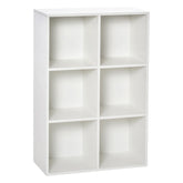 HOMCOM Six-Cube Bookcase - White Wood Effect