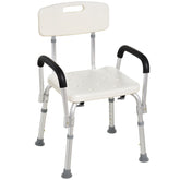 Kozy Adjustable Shower Chair, Shower Seat, Portable Medical Stool with Adjustable Back and Armrest for Mobility