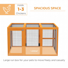 PawHut Fire Wooden Chicken House, Chicken Coop with Combinable Design & Steel Wire, 80 x 140 x 84.5cm,for 1-3 Chickens, Orange | Aosom UK