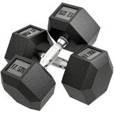 Kozy - 2x17.5KG Rubber Hex Dumbbell Portable Hand Weights Dumbbell Home Gym