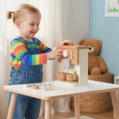 Kozy Kids Wooden Coffee Machine Toy, Pretend Play Kitchen Accessories Gift for Boys and Girls Ages 3+