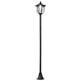 Outsunny 1.77m Tall Free-Standing ABS Garden Solar LED Lamp Post Black | Aosom UK