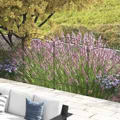 Outsunny Decorative Garden Fencing, 43in x 11.4ft Picket Fence Panels, 8PCs Rustproof Steel Wire Landscape Flower Bed Border Edging | Aosom UK