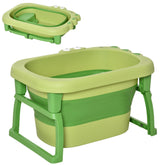 Kozy Baby Bathtub for 0-6 Years Collapsible Non-Slip Portable with Stool Seat for Newborns Infants Toddlers Kids - Yellow