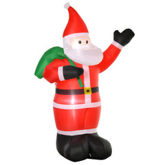 Kozy 8ft Christmas Inflatable Santa Holiday Garden Decoration, Indoor Outdoor Lawn Blow Up Decor