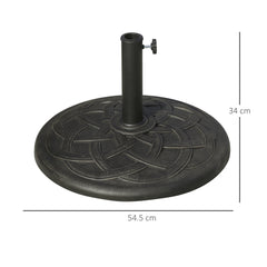 Outsunny Parasol Base: Resin Umbrella Stand for 28mm & 38mm Poles, Weather-Resistant, Bronze Hue | Aosom UK