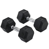 Kozy 2x10kg Hex Dumbbells Set Rubber Dumbbells Weight Lifting Equipment Fitness Home Gym
