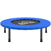 Kozy 32" Mini Fitness Trampoline Home Gym Yoga Exercise Rebounder Indoor Outdoor Jumper with Safety Pad, Support Up to 100 KG, Blue and Black