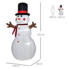 Kozy 6ft Giant Inflatable Snowman Christmas Decoration w/ LED Lights Accessories Cute Family Fun Seasonal Outdoor Indoor