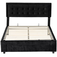 Kozy - King Size Ottoman Bed Frame, with Front Drawer - Black