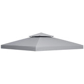 Outsunny 3 x 3(m) Gazebo Canopy Roof Top Replacement Cover Spare Part Light Grey (TOP ONLY) | Aosom UK