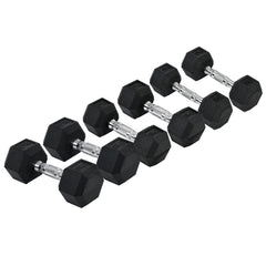 Kozy Rubber Dumbbell Set Sports Hex Weight Sets Home Gym Fitness Lift Strength Training Exercise 2 x 5kg, 2 x 6kg, 2 x 8kg