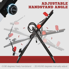 Kozy Gravity Inversion Table with Safety Belt Adjustable Hand Stand for Muscle Pain Relief, Red