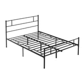 Kozy Double Metal Bed Frame Solid Bedstead Base with Headboard and Footboard, Metal Slat Support and Underbed Storage Space, Bedroom Furniture, Black