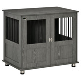 Kozy Dog Crate Table for Medium and Large Dogs with Magnetic Door for Indoor Use, 85 x 55 x 75 cm, Grey