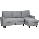 Kozy Three-Seater Storage Sofa Bed - Grey