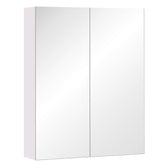 Kozy Mirror Cabinet, Wall Mount Bathroom Storage Cabinet with Adjustable Shelf, Double Door Cupboard, 60 x 15 x 75 cm, White