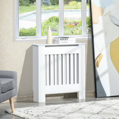 Kozy Slatted Radiator Cover Painted Cabinet MDF Lined Grill in White (78L x 19W x 81H cm)
