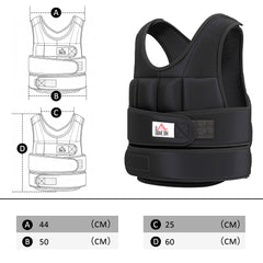 Kozy 20KG Adjustable Weight Vest, Black
