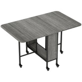 Kozy Six-Person Drop Leaf Dining Table - Brown/Black