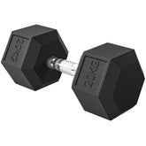Kozy 20KG Single Rubber Hex Dumbbell Portable Hand Weights Dumbbell Home Gym