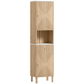 Kozy Multi-Storage Slimline Bathroom Cabinet - Wood-Effect