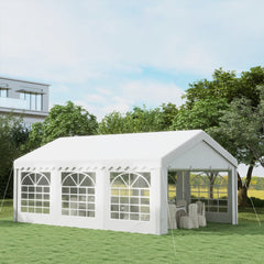 Outsunny 6m x 4 mParty Tents Portable Carport Shelter w/ Removable Sidewalls & Doors Party Tent Shelter Car Canopy