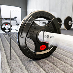 Kozy Olympic Weight Plates, 2"/5cm Weight Disc Pair with Tri-Grips, 2 x 5kg Dumbbell Plates for Weightlifting and Strength Training Home Gym Fitness Workout, Black