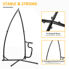 Kozy Hammock Chair Stand Only Construction Heavy Duty Metal C-Stand for Hanging Hammock Chair Porch Swing Indoor or Outdoor Use