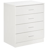 Kozy Chest of Drawers, 4 Drawers Storage Cabinet with Metal Rails, Anti-Tip for Playroom, Nursery Room, Hallway, etc