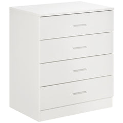 Kozy Chest of Drawers, 4 Drawers Storage Cabinet with Metal Rails, Anti-Tip for Playroom, Nursery Room, Hallway, etc