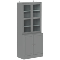 Kozy Double Storage Display Cabinet - Grey