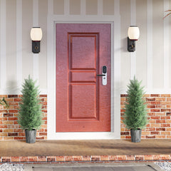 Kozy - 90cm Artificial Cypress Trees Set of 2, UV Resistant Artificial Plants with Decorative Pot, Fake Plants for Indoor Outdoor Decor, Green