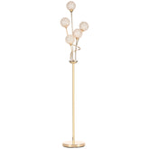 Kozy Crystal Floor Lamps for Living Room Bedroom with 5 Light, Modern Upright Standing Lamp, 34x25x156cm, Gold Tone
