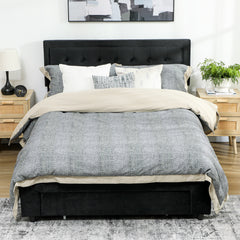 Kozy - King Size Ottoman Bed Frame, with Front Drawer - Black