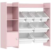 Kozy Toy Storage Unit with 8 Removable Bins, Storage Shelves, Cabinet, Pink