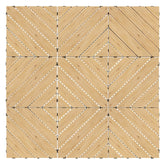 Outsunny 9 Pcs Garden Decking Tiles Wooden Outdoor Flooring Tiles for Patio, Balcony, Terrace, Hot Tub, Yellow | Aosom UK