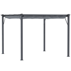 Kozy 3 x 3 m Aluminum Gazebo, with Retractable Roof - Grey