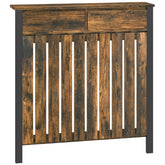 Kozy - 93 x 88.5cm Rustic-Look Radiator Cover - Brown/Black