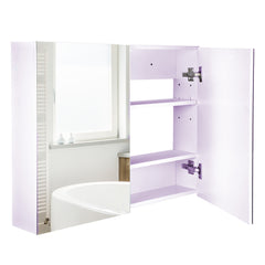 Kozy 80 x 15 cm Double Door Bathroom Mirror Cabinet - White